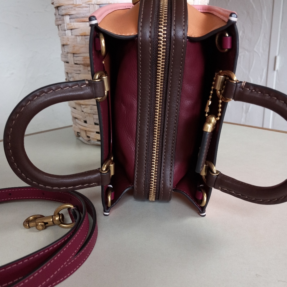 Coach Rogue 17, 2 way Tote with Shoulder Strap Pink Leather - Picture 9 of 11